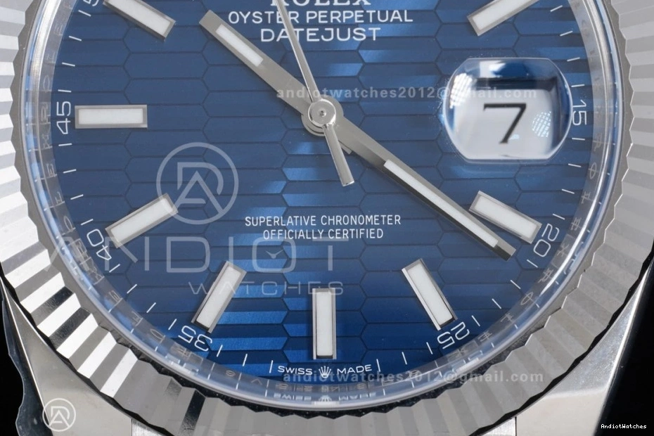Textured Blue Best 41 on Steel DateJust Bracelet Clean 904L Edition TravelReady 1:1 Dial 126334 Jubilee 628 SH 0125